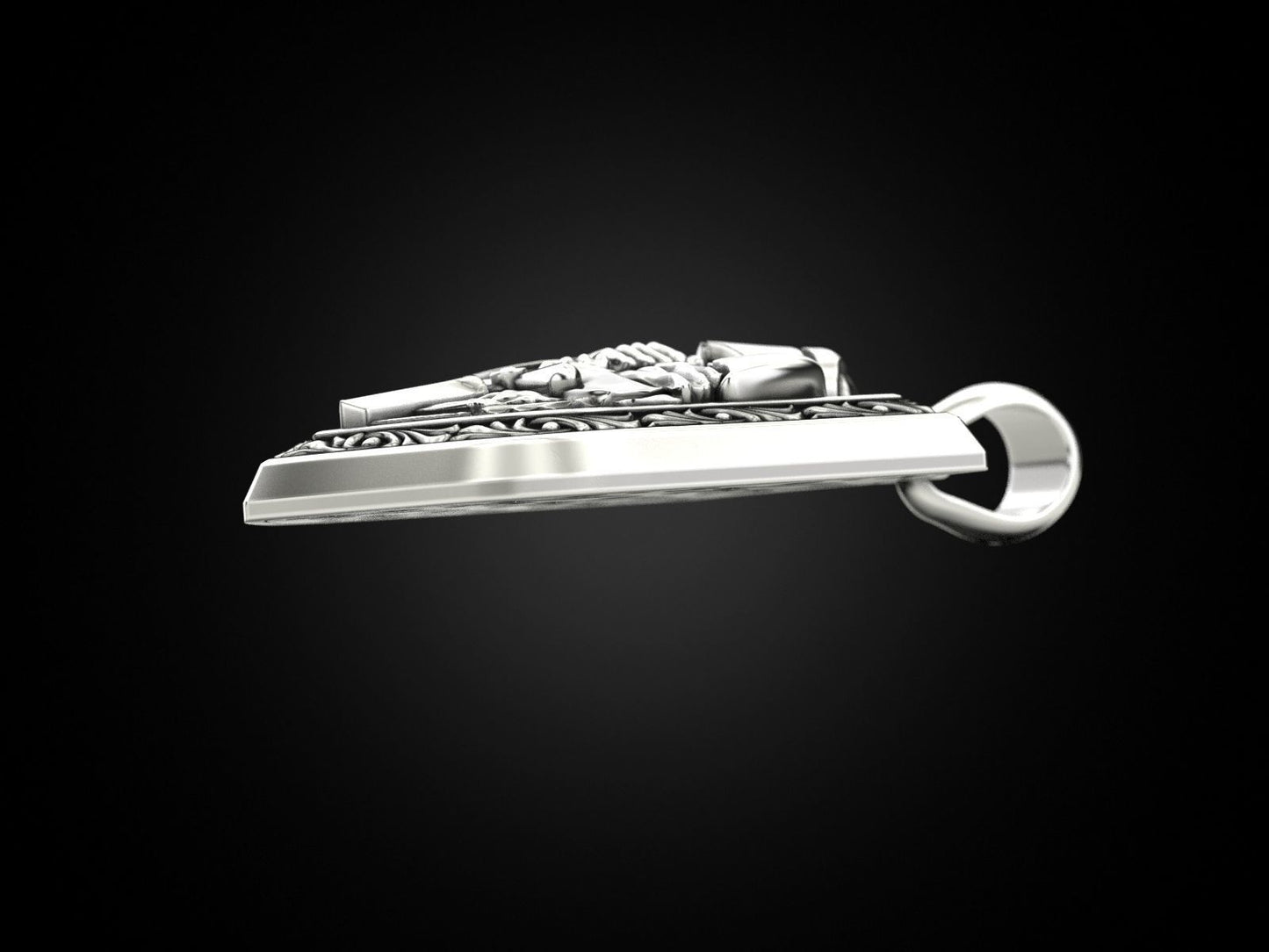 silver knight necklace