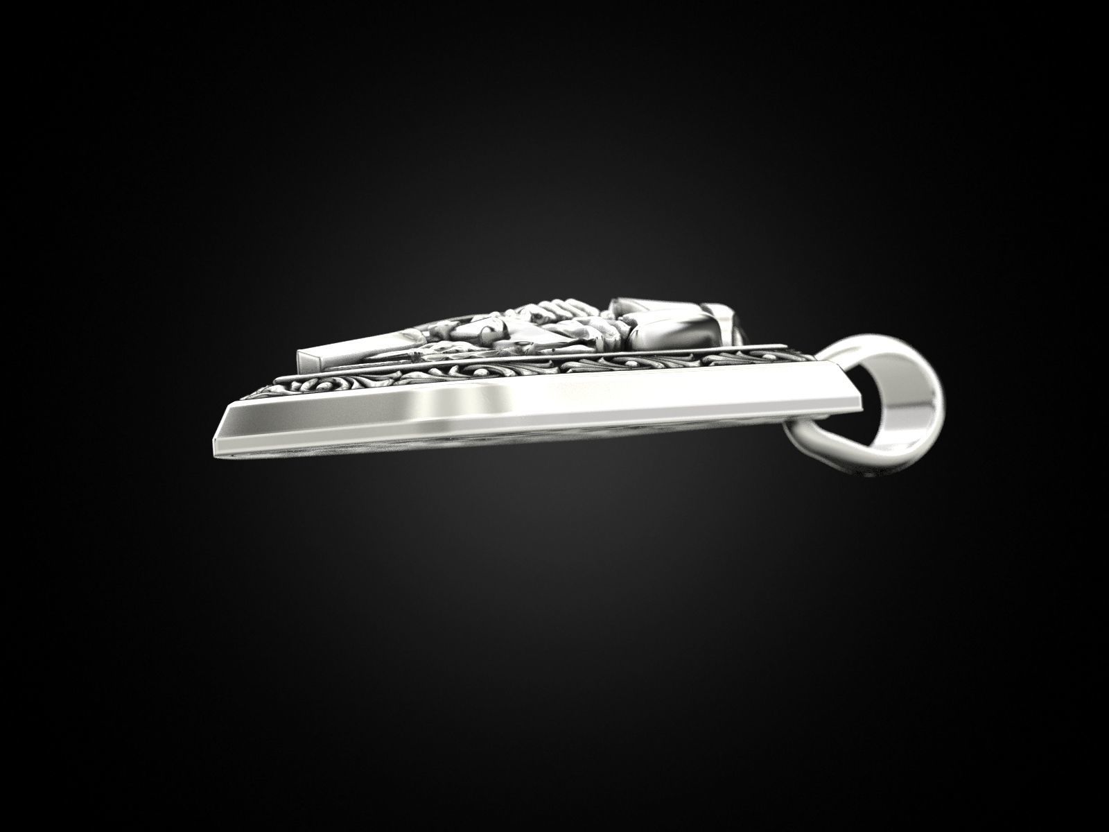 silver knight necklace