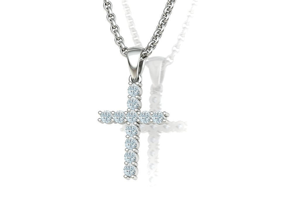 Silver Cross Diamond Necklace