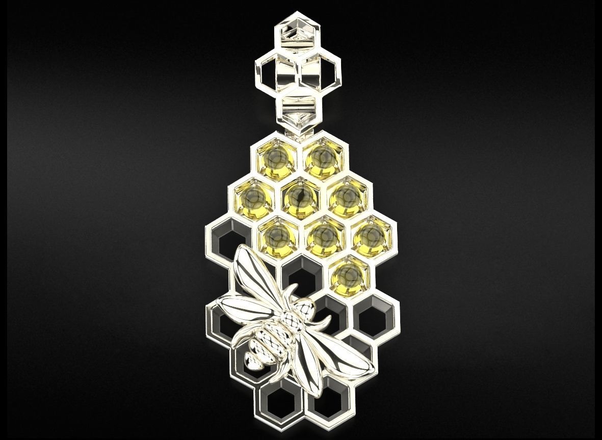 Honeycomb Pendant with Citrine