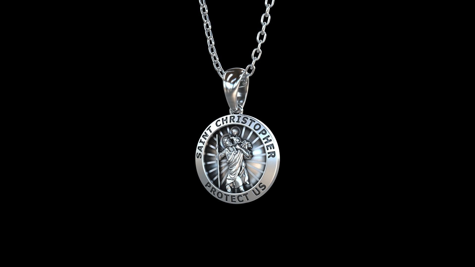 Silver St. Christopher Necklace