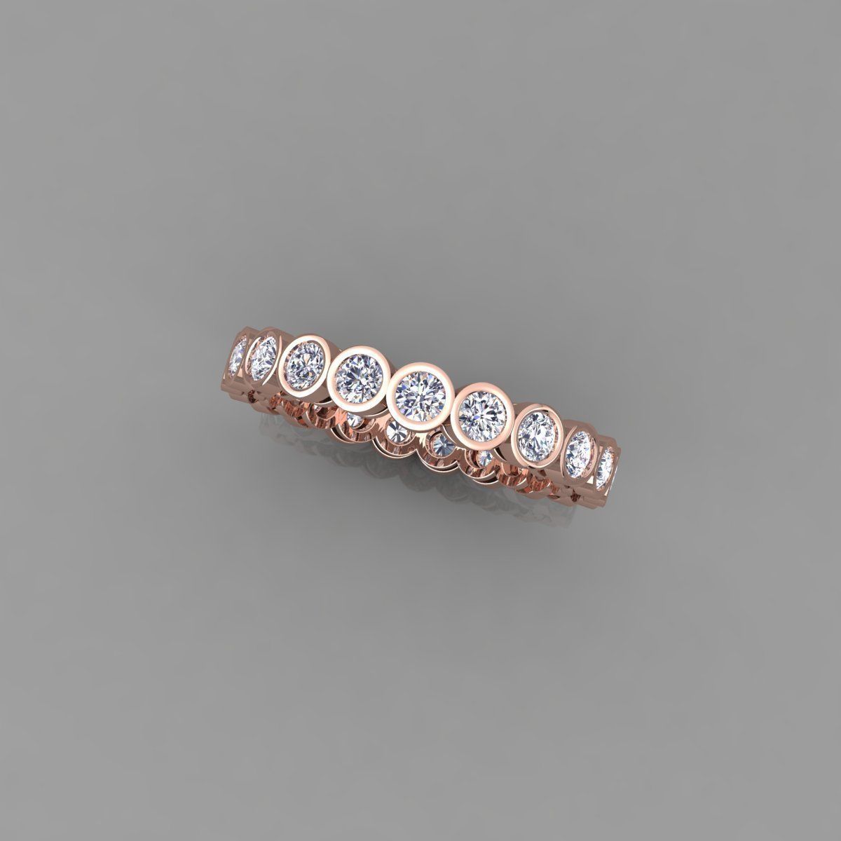 14K Solid Gold Bezel Set Diamond Eternity Ring / Diamond Eternity Ring / Diamond Bezel Set Ring / Gift for Her