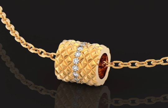 Tube Shaped Diamond Pendant