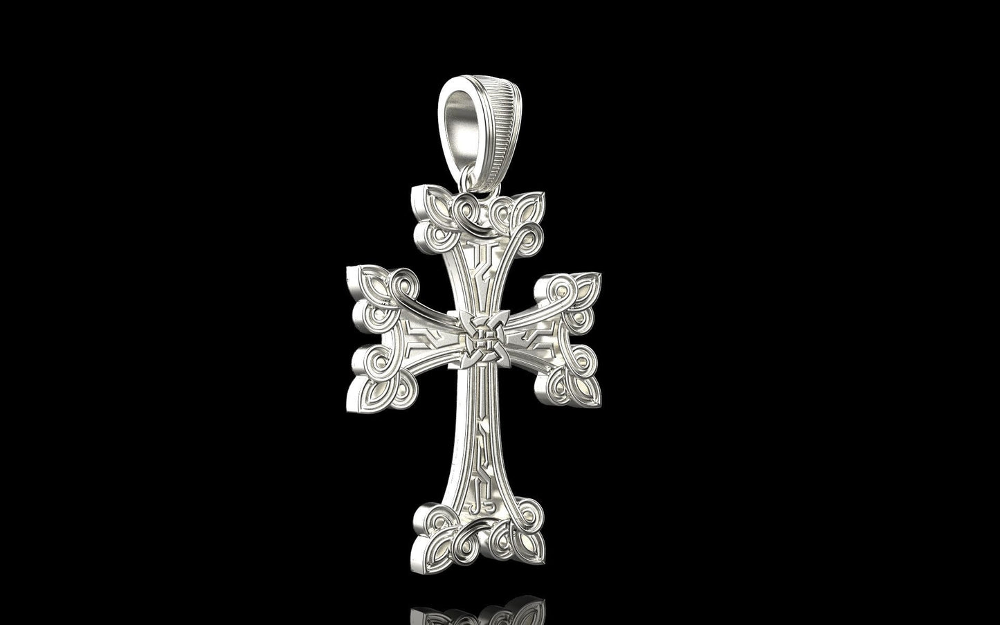 Silver Orthodox Cross Necklace