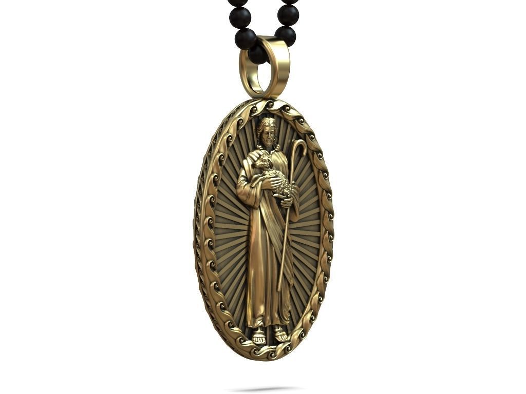 Gold Jesus Pendant