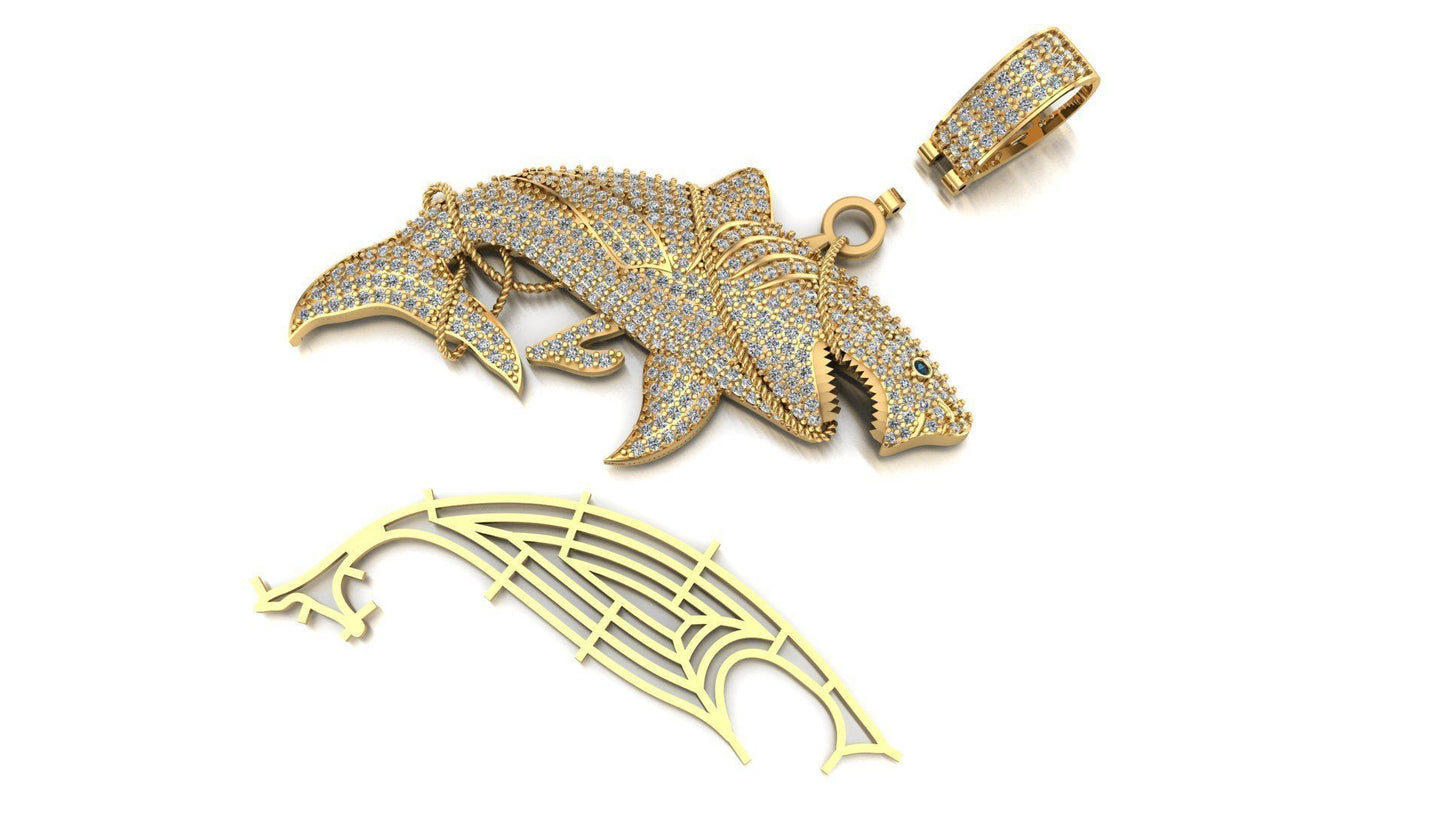 Shark Diamond Pendant