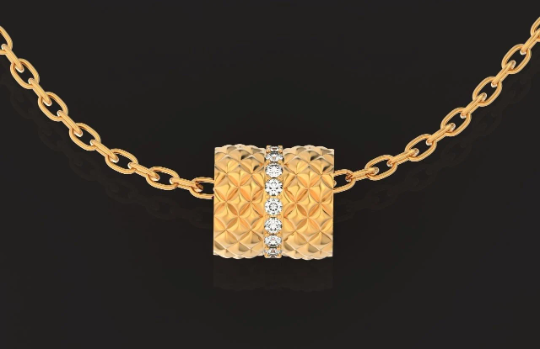 Tube Shape Diamond Necklace