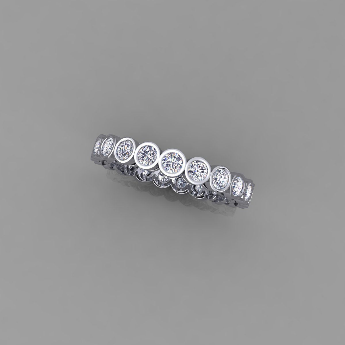 14K Solid Gold Bezel Set Diamond Eternity Ring / Diamond Eternity Ring / Diamond Bezel Set Ring / Gift for Her