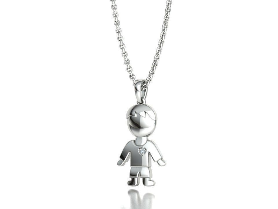 Boy Pendant with Diamond