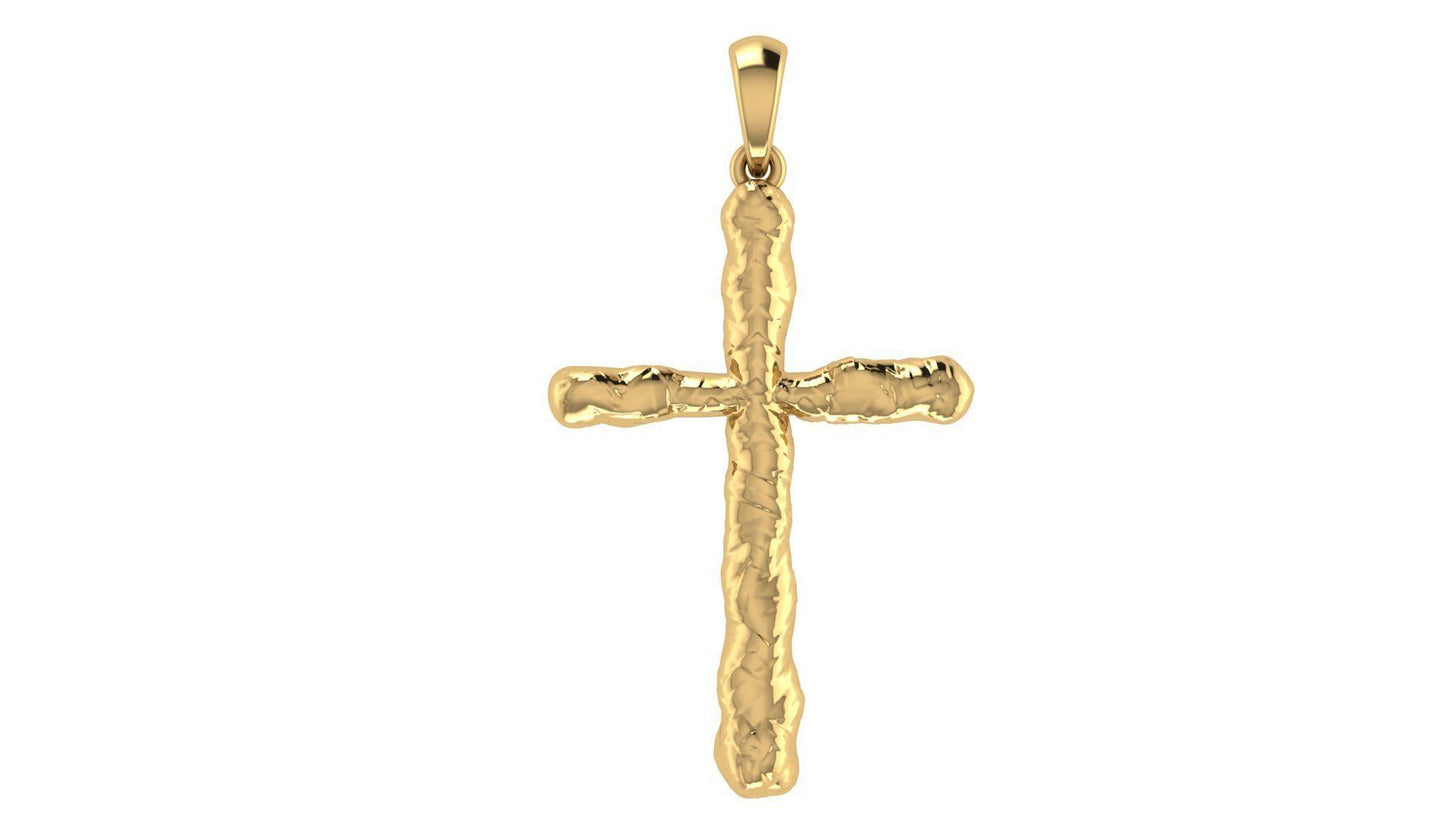 Gold Irregular Hammered Pendant