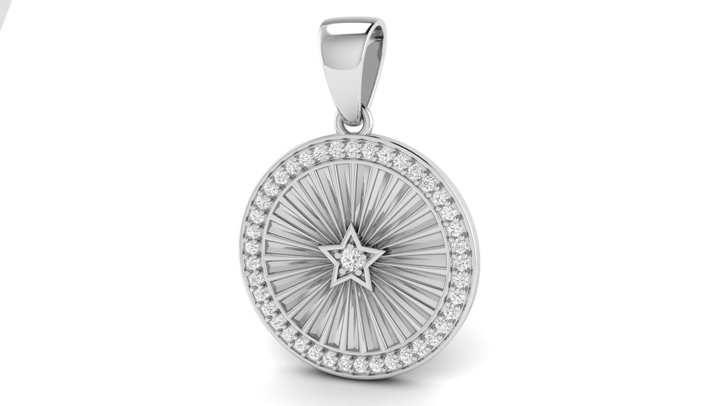 silver star and sun pendant