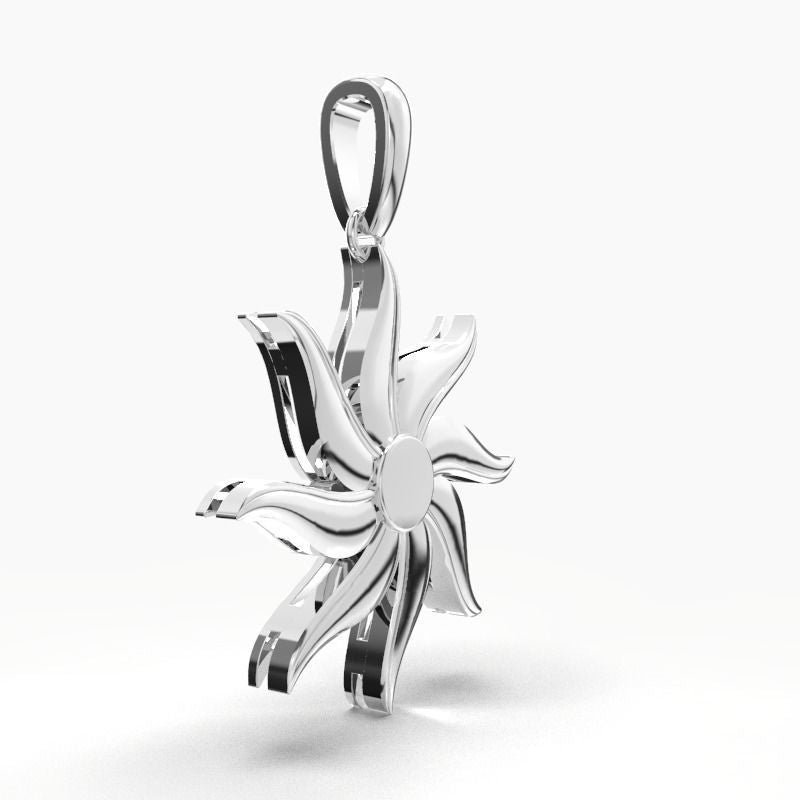 Silver Sun Chain Necklace