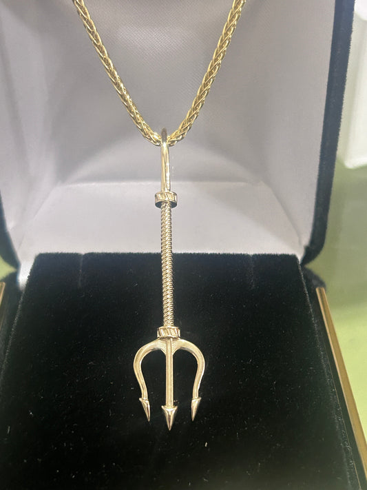 Gold Trident Necklace