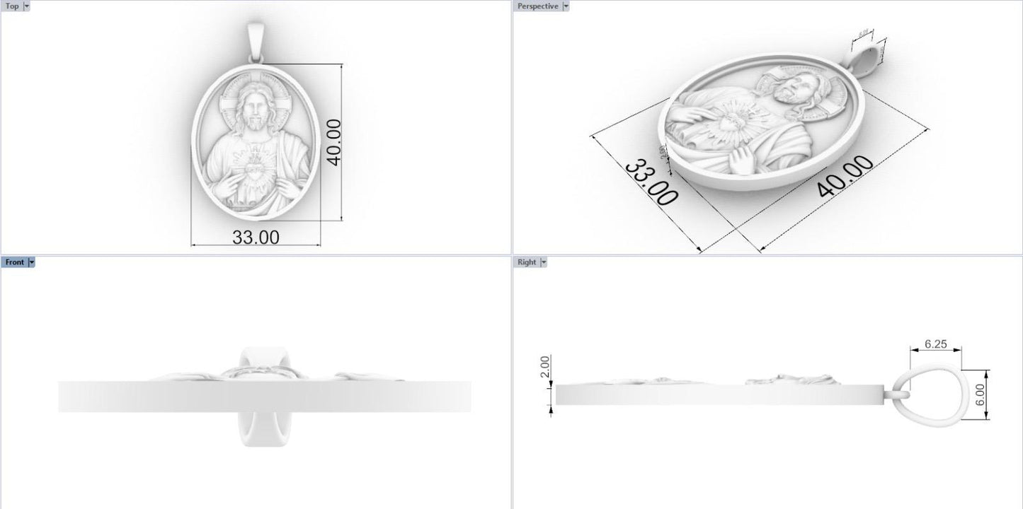 14k Solid Gold Jesus Pendant – Oval Medallion, 40mm x 33mm, 13 Grams