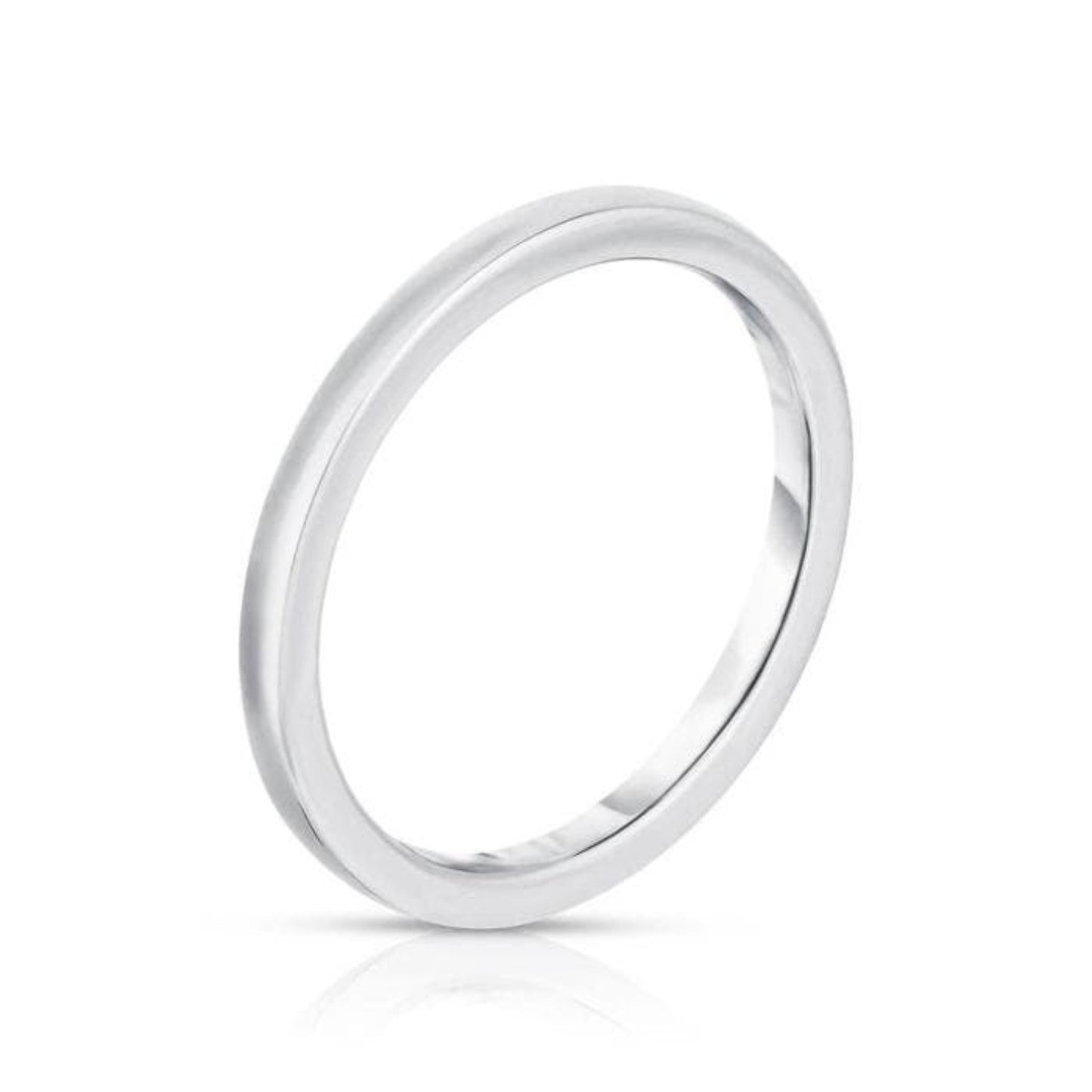 Thin Wedding Band 1.5mm, Solid White Gold Wedding Ring for Men & Women His and Hers Wedding Bands Plain Gold Wedding Ring Flat Shiny Finish - JewelsnGlitters