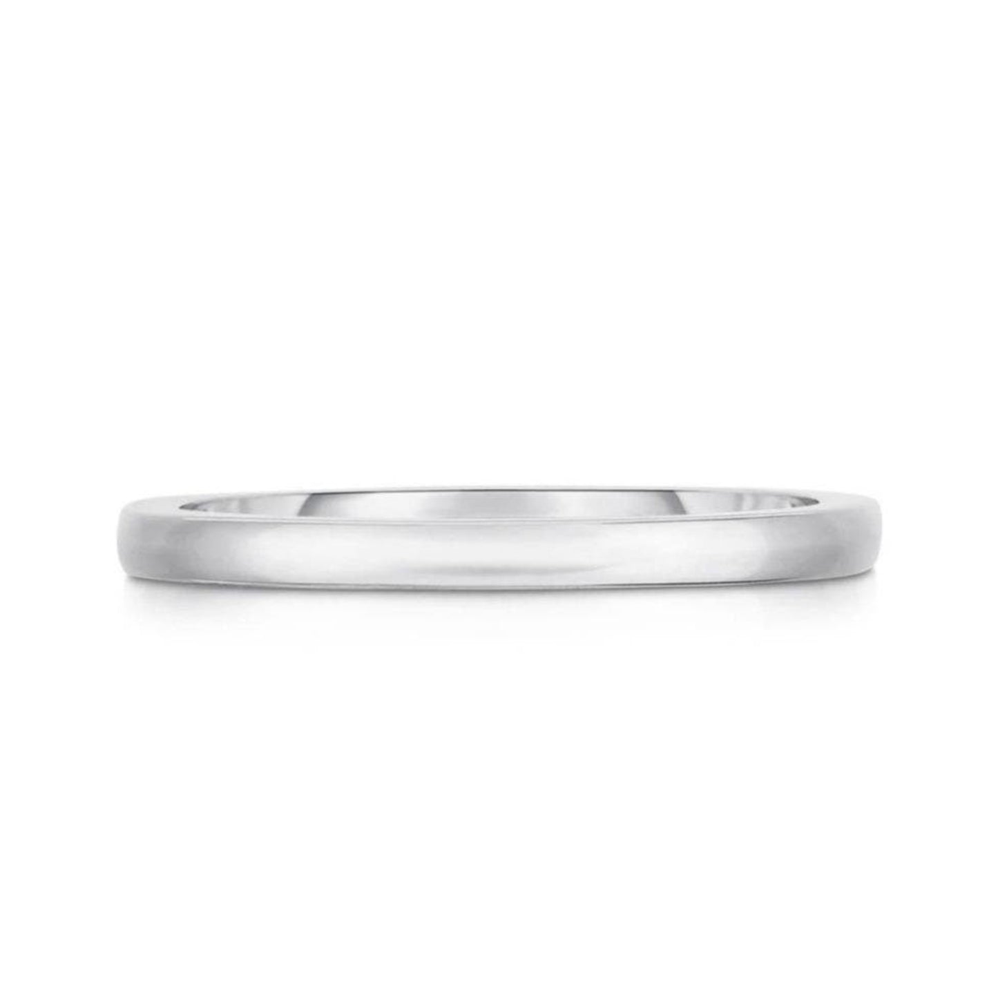 Thin Wedding Band 1.5mm, Solid White Gold Wedding Ring for Men & Women His and Hers Wedding Bands Plain Gold Wedding Ring Flat Shiny Finish - JewelsnGlitters