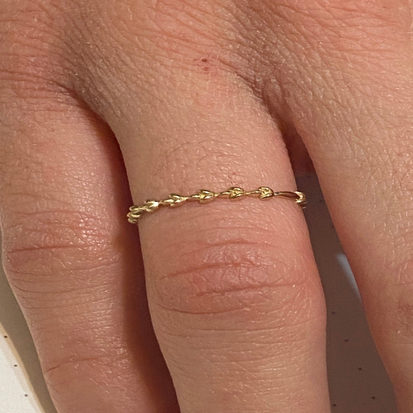 14k Solid Gold Vine Leaf Ring, Minimalist Flower Ring/ Gold Flower Ring Dainty Vine Ring Gold Leaf Ring / Minimalist Vine Ring/ Promise Ring