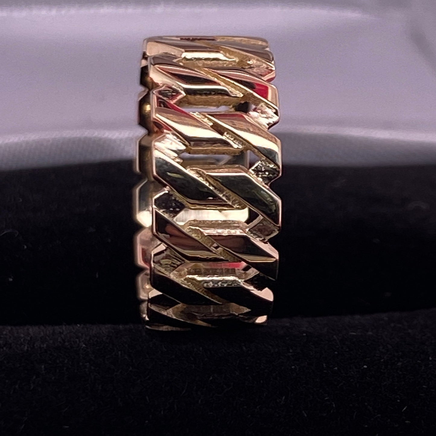 Chain Ring in 14K Solid REAL Gold 6mm Width / NEW Cuban Chain / Curb Chain Ring / Cuban Link / Stackable Ring / Unisex 6mm Made in USA