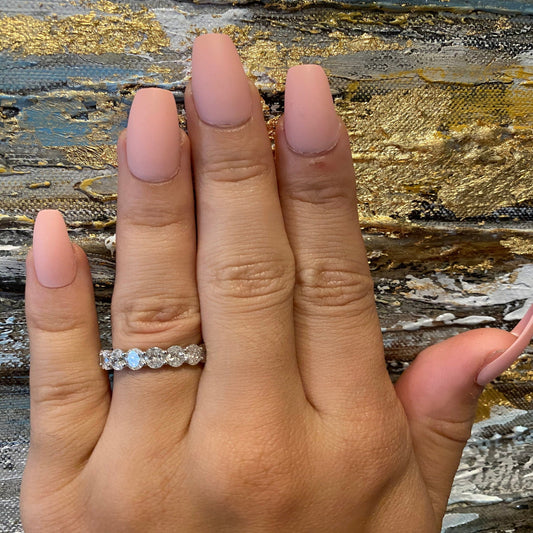 4.03 Carat Platinum Eternity Ring / Oval Diamond Eternity Band Full Eternity Ring / Stackable Ring / Diamond Wedding Ring / Anniversary Ring