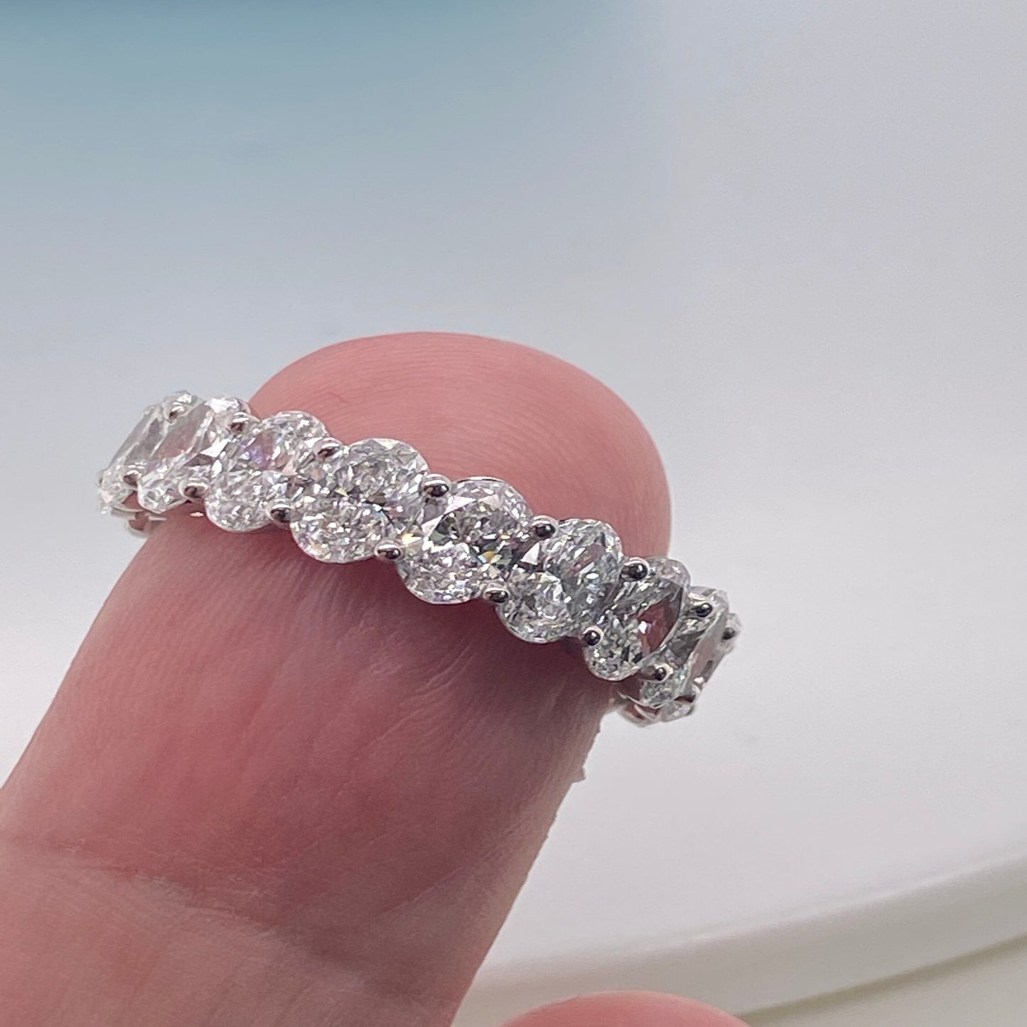5.52 Carat Oval Cut G.I.A. Certified Diamond Eternity Band / D-E-F Color Platinum Wedding band Wedding Ring Eternity Ring Oval Cut Diamond