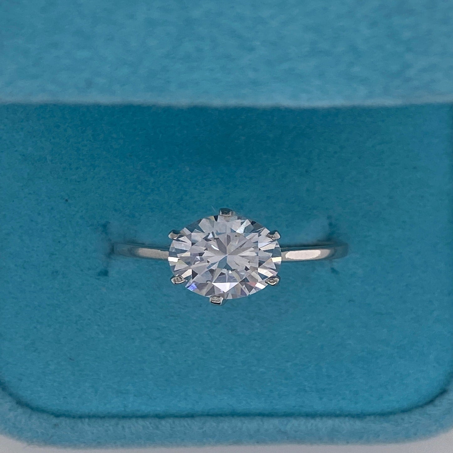 3.0 Carat Round Cut Solitaire Engagement CZ Ring .925 Sterling Silver