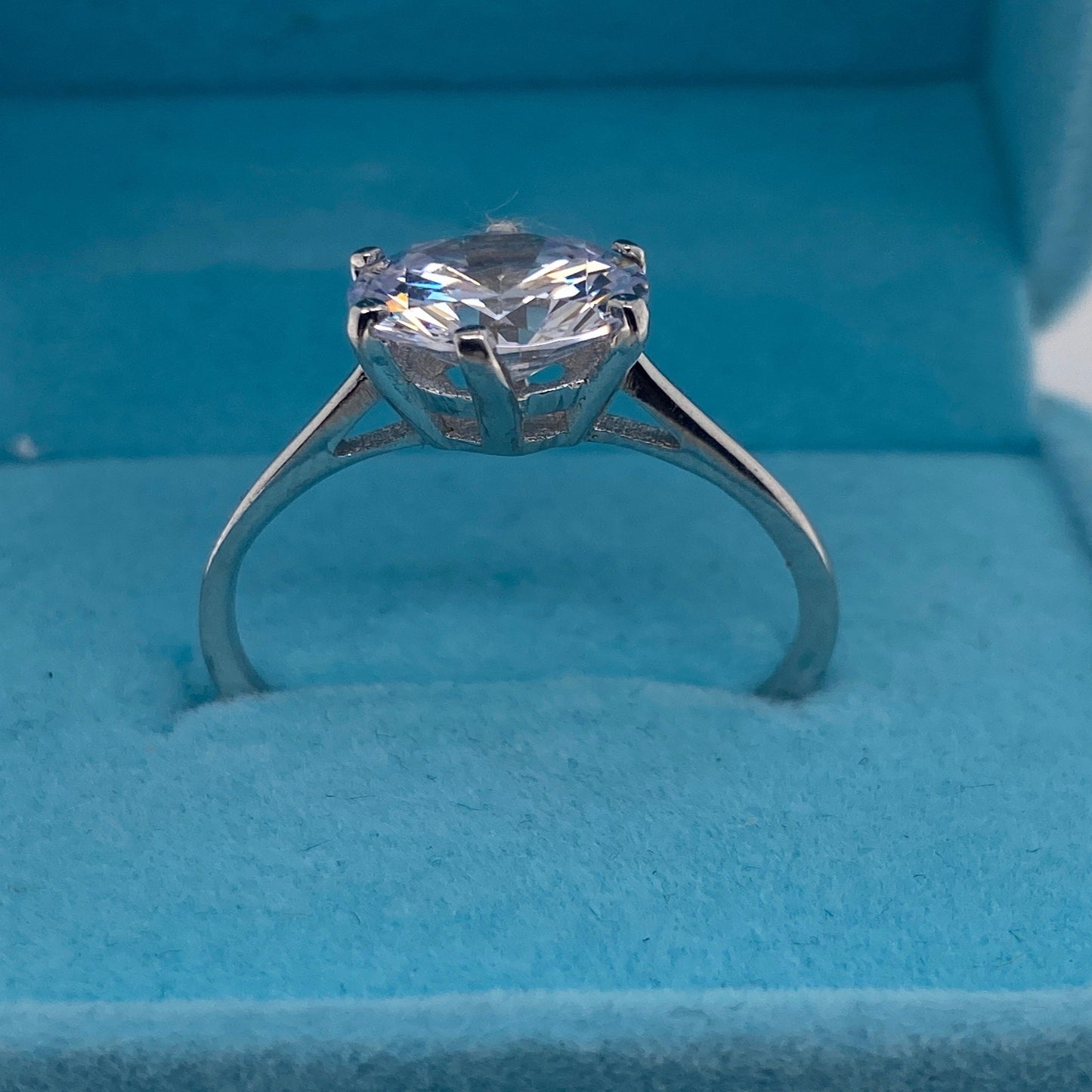 3.0 Carat Round Cut Solitaire Engagement CZ Ring .925 Sterling Silver