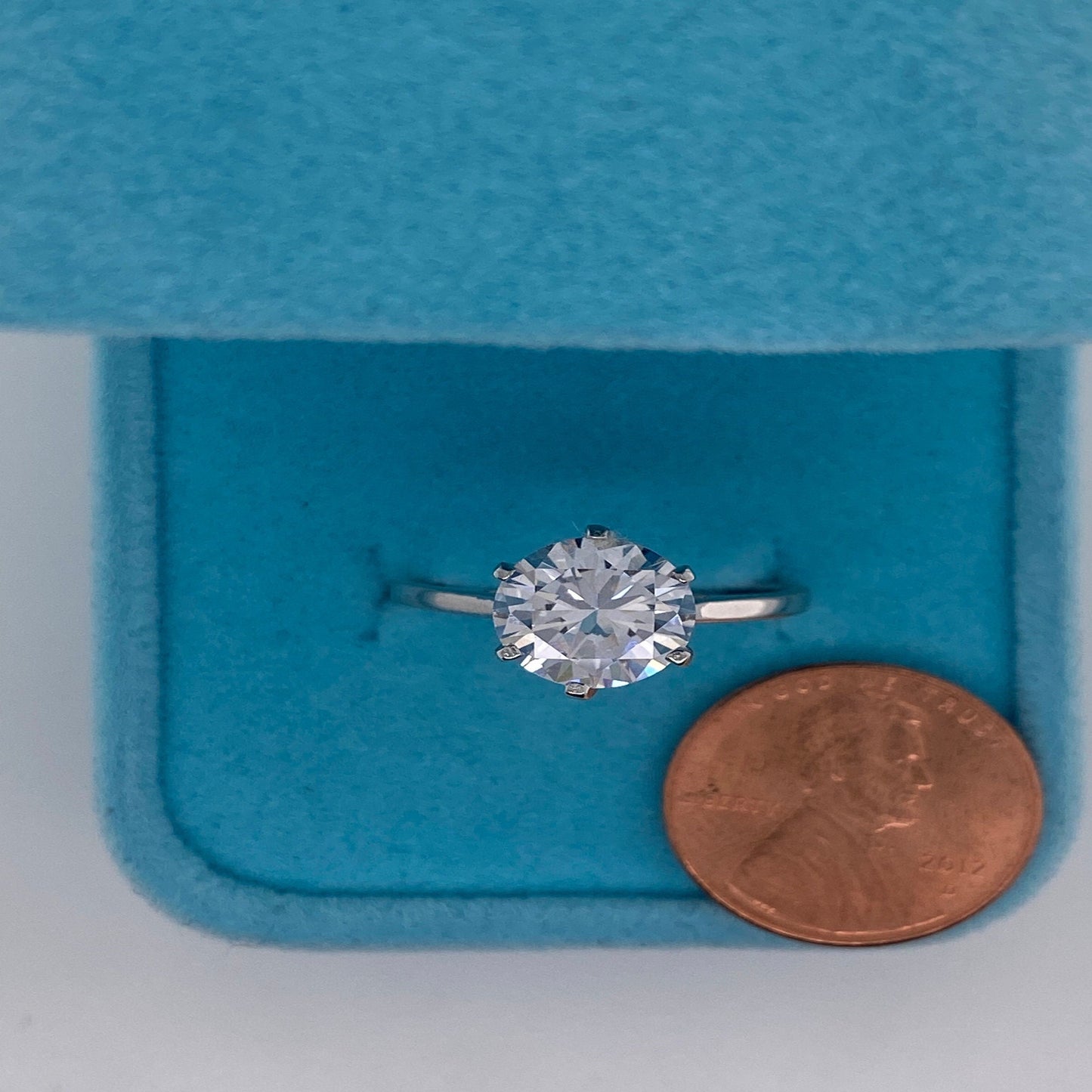 3.0 Carat Round Cut Solitaire Engagement CZ Ring .925 Sterling Silver