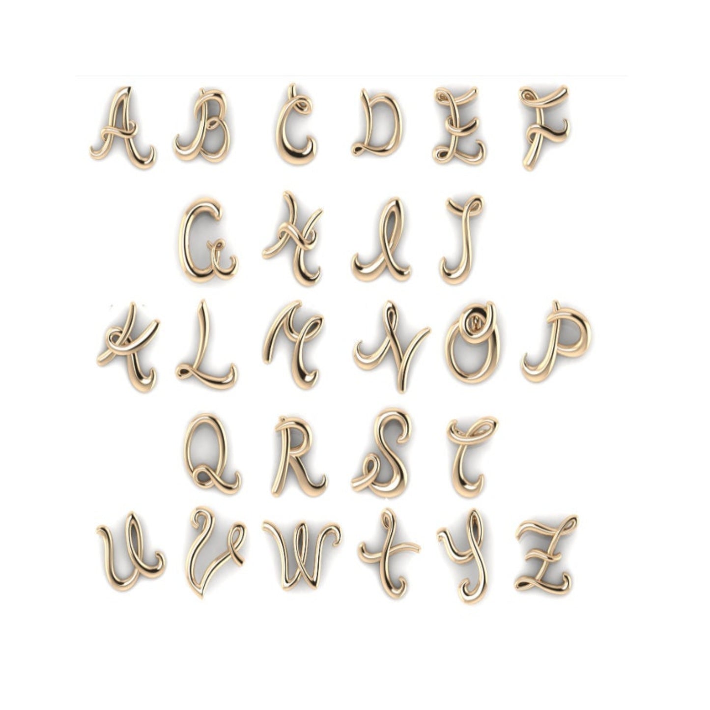 14K Personalized Letter Pendant