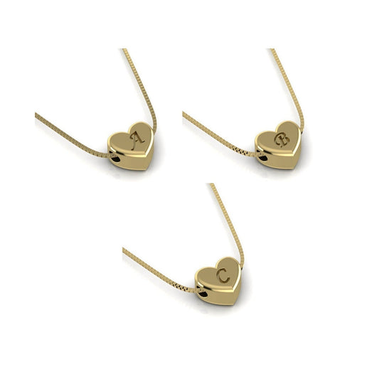 Gold Heart Initial Custom Necklace