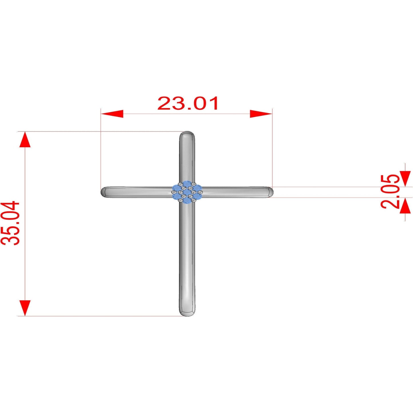 Cross Necklace with REAL Diamonds