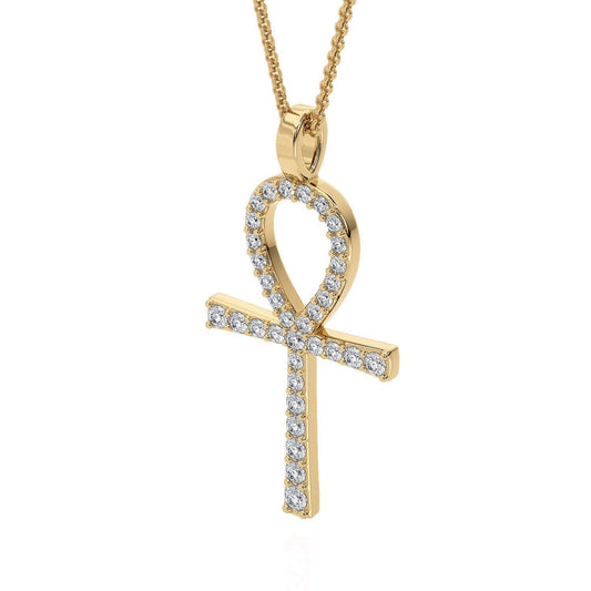 Gold Diamond Mini Cross Necklace