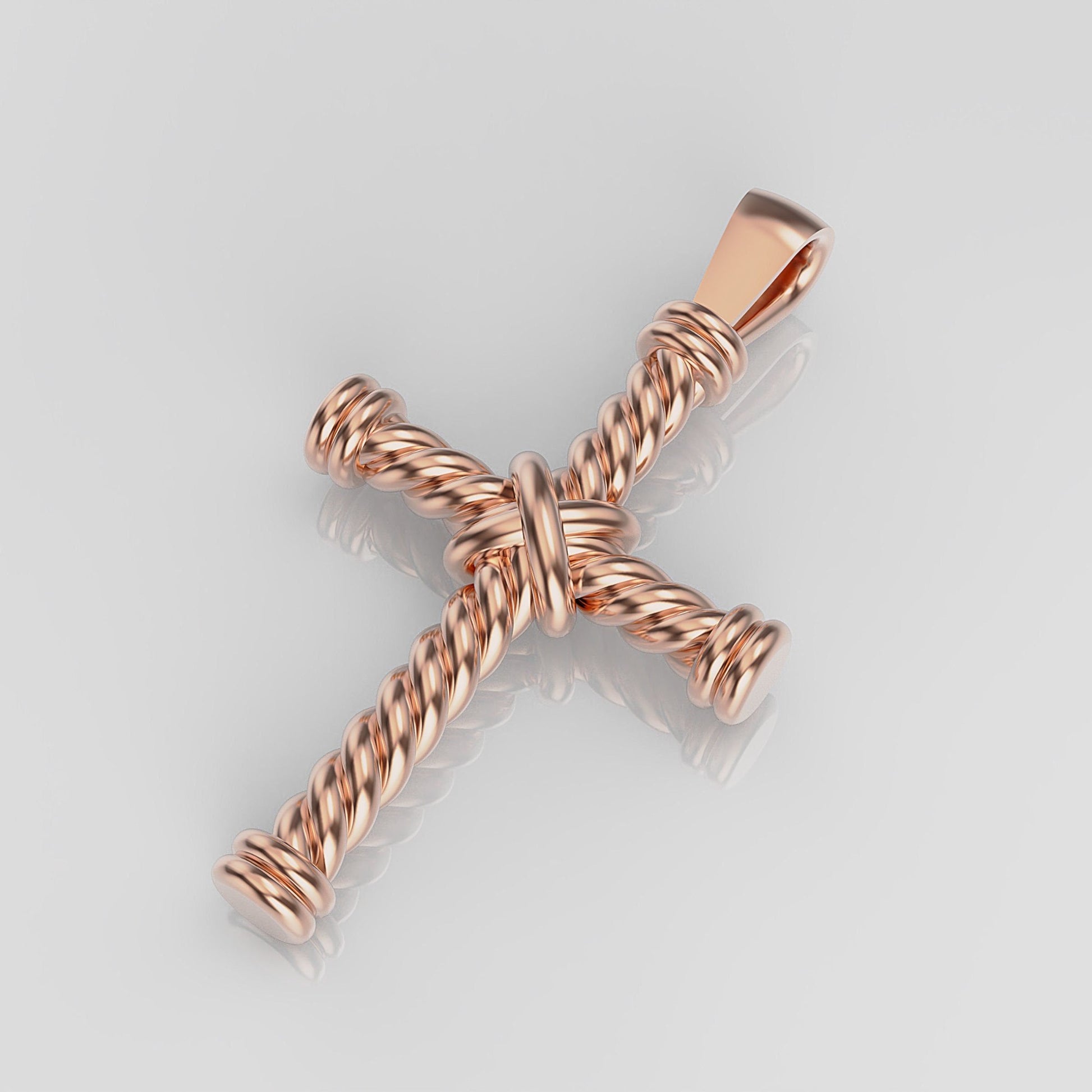 Rope Design Cross Necklace