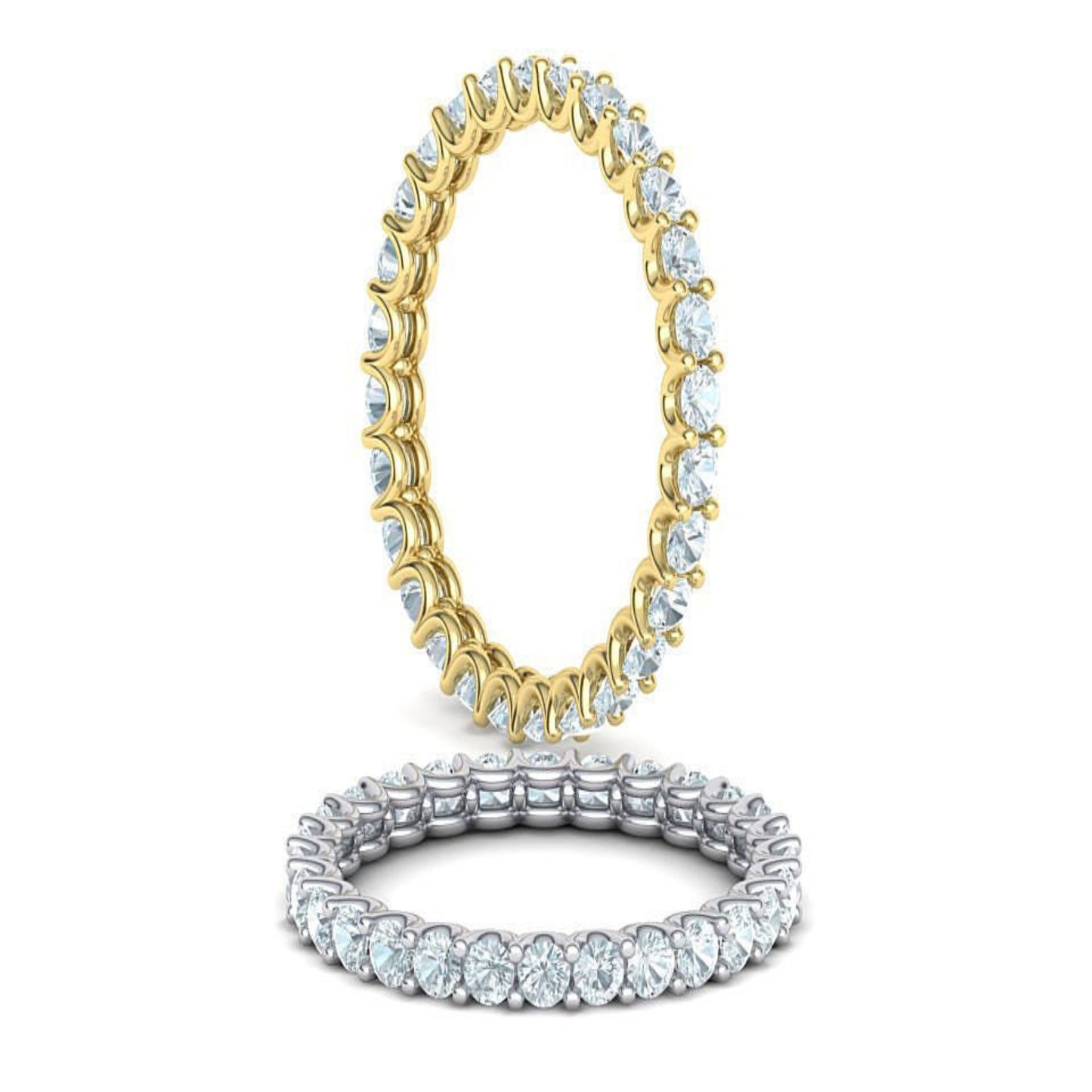 14K Solid Gold .90 Carat Round Cut Lab Grown Diamond Eternity Band/ Gift for Her/Wedding Ring