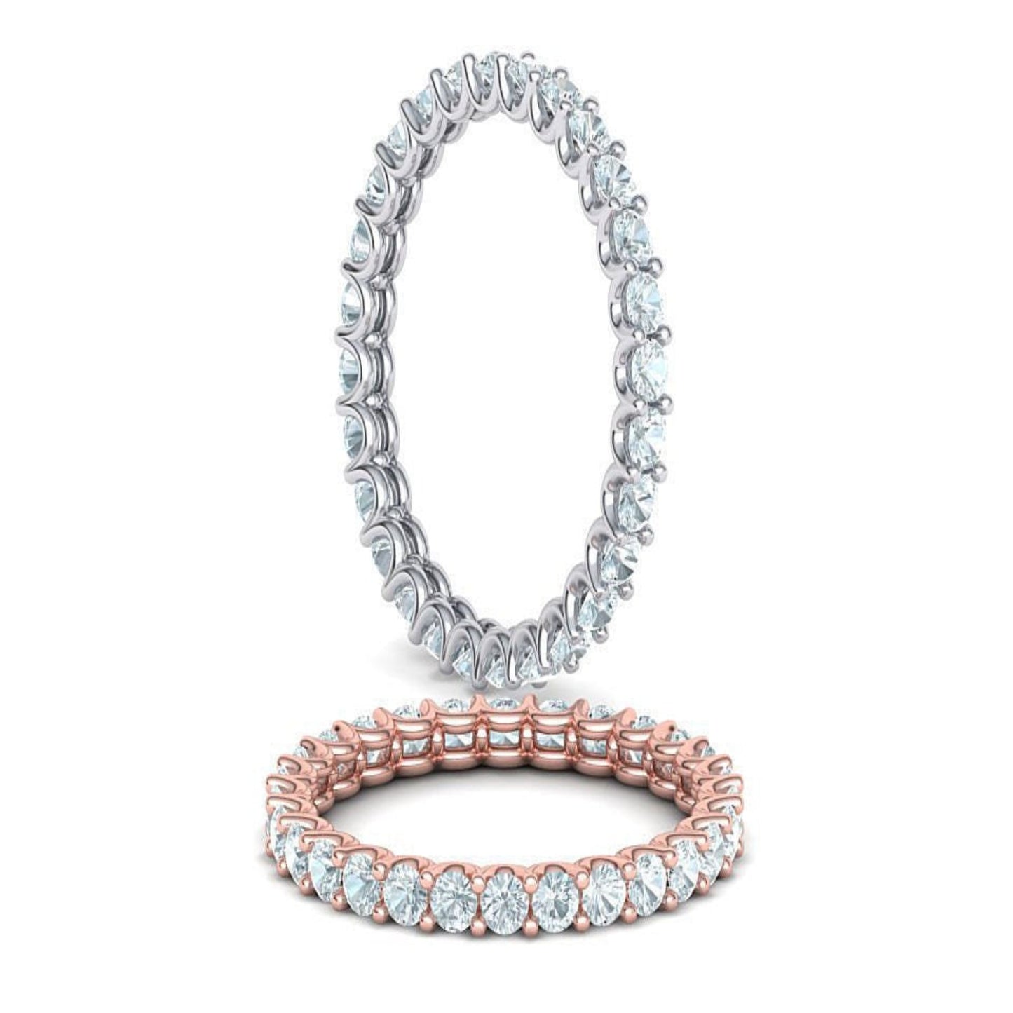 14K Solid Gold .90 Carat Round Cut Lab Grown Diamond Eternity Band/ Gift for Her/Wedding Ring