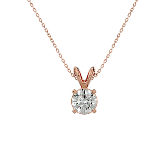 Gold Moissanite Solitaire Pendant