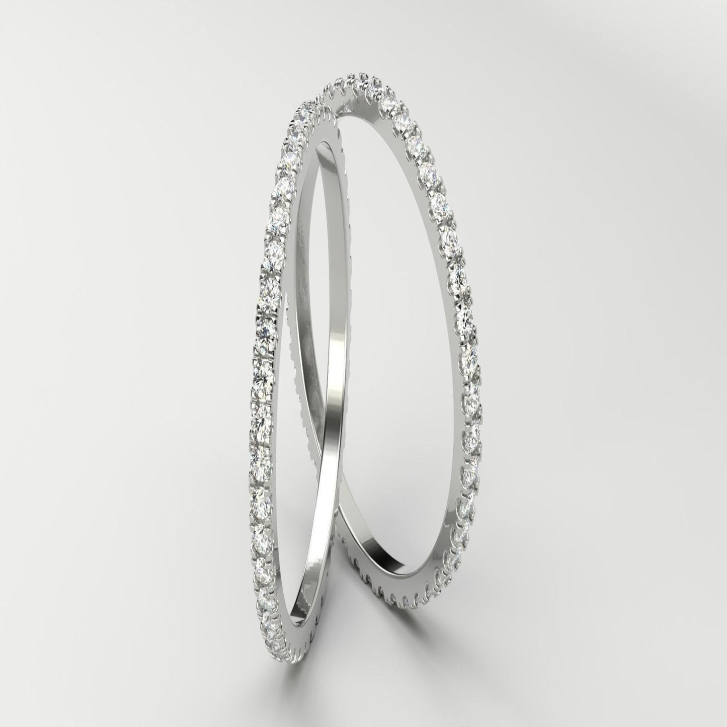 14K Solid Gold French Pave REAL Diamond 0.50 Carat Eternity Band/ Pave Eternity Ring Gift for Her/Wedding Ring - JewelsnGlitters