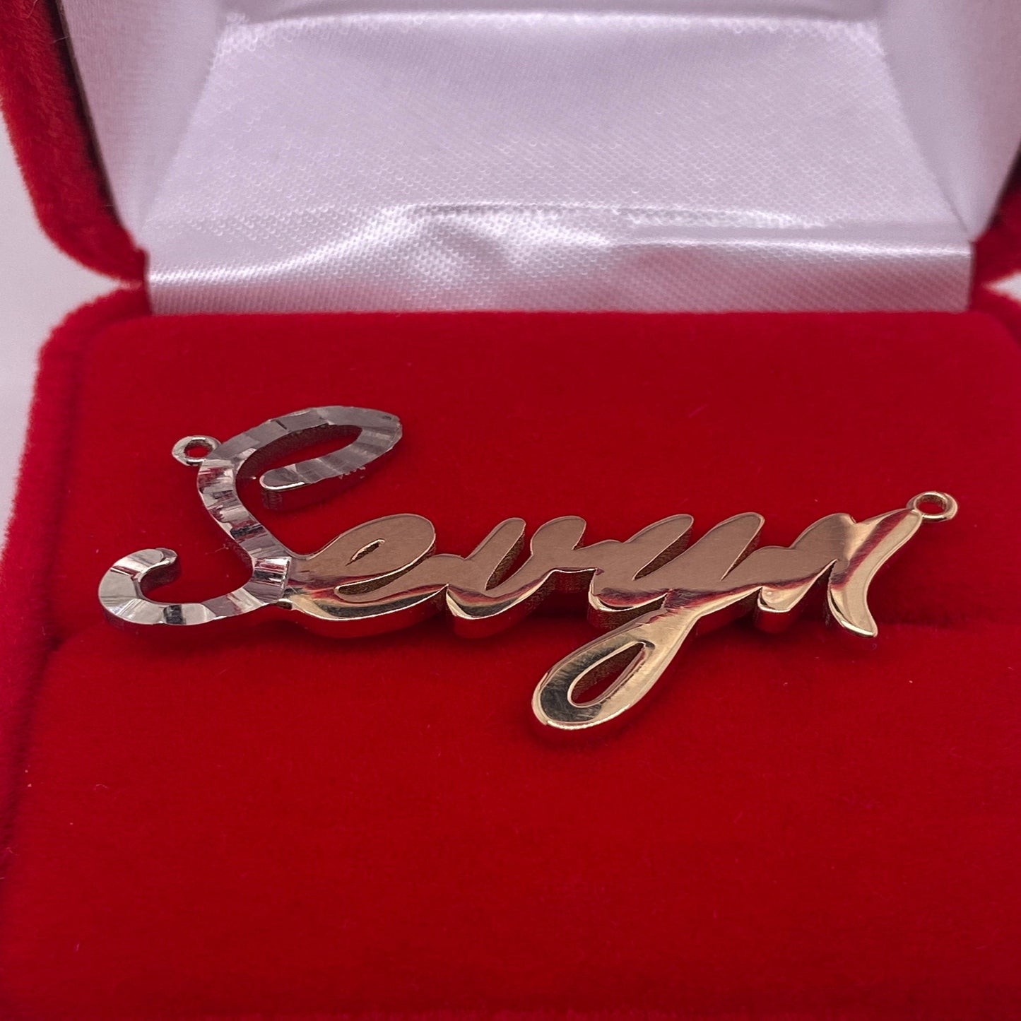 Diamond Cut Initial Name Necklace