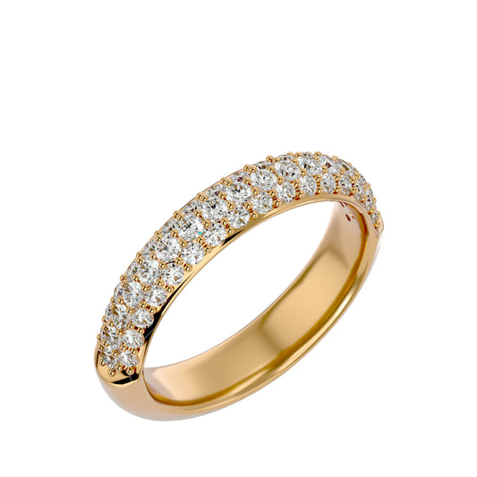 14K Solid Gold Dome Diamond Ring/ Diamond Dome Band/ Diamond Wedding Band/ Diamond Dome Wedding Ring/ Gift for Her