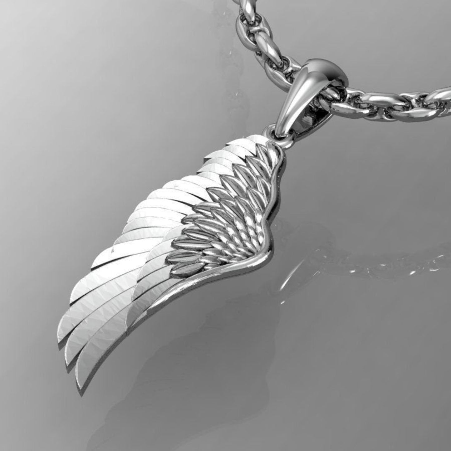 14K Solid Gold Angel Wing/ Minimalist Angel Gold Wing for Her