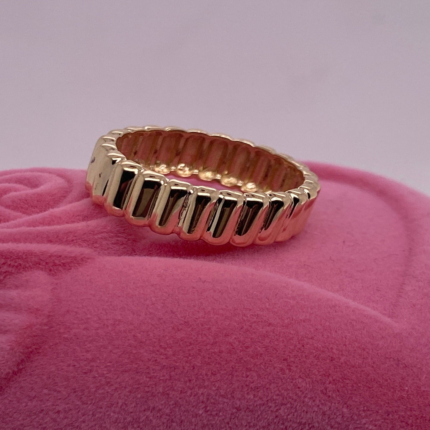 14K Solid Gold Dome Ring / 14K Real Gold Statement Ring/ Stackable Bold Statement Gold Ring / Casual Wear Gold Ring/ Gift for Her/ 6mm Width