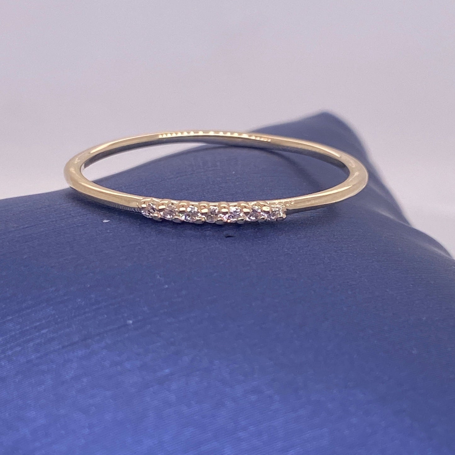 14K Solid Gold 7 Real Diamond Prong Setting Diamond Wedding Band / REAL Diamond Wedding Band / 14K Solid Gold Diamond Ring for Her