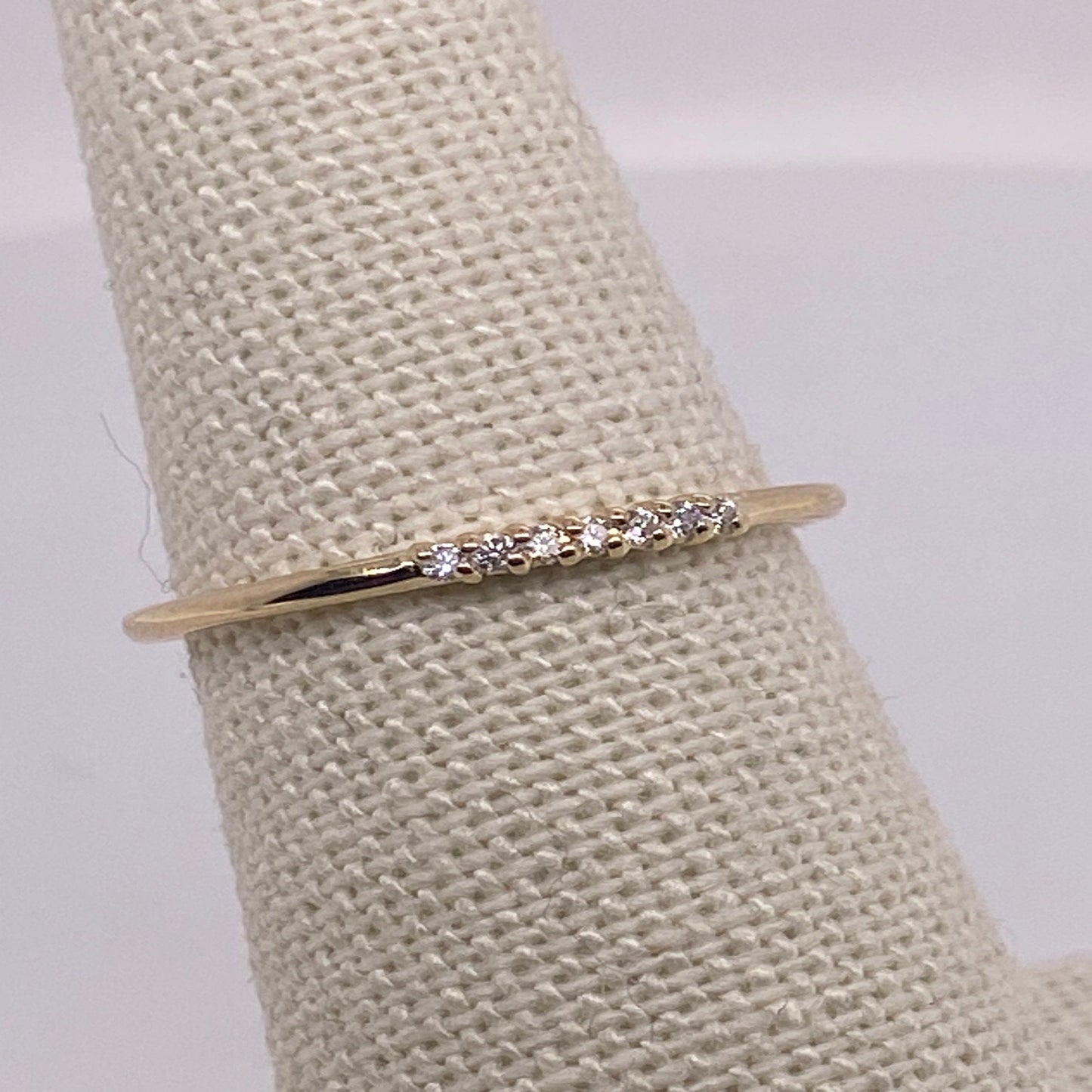 14K Solid Gold 7 Real Diamond Prong Setting Diamond Wedding Band / REAL Diamond Wedding Band / 14K Solid Gold Diamond Ring for Her