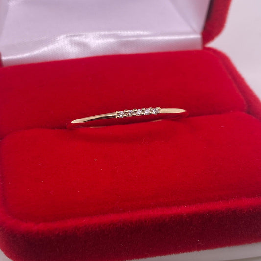 14K Solid Gold 5 Real Diamond Prong Setting Diamond Wedding Band / REAL Diamond Wedding Band / 14K Solid Gold Diamond Ring for Her