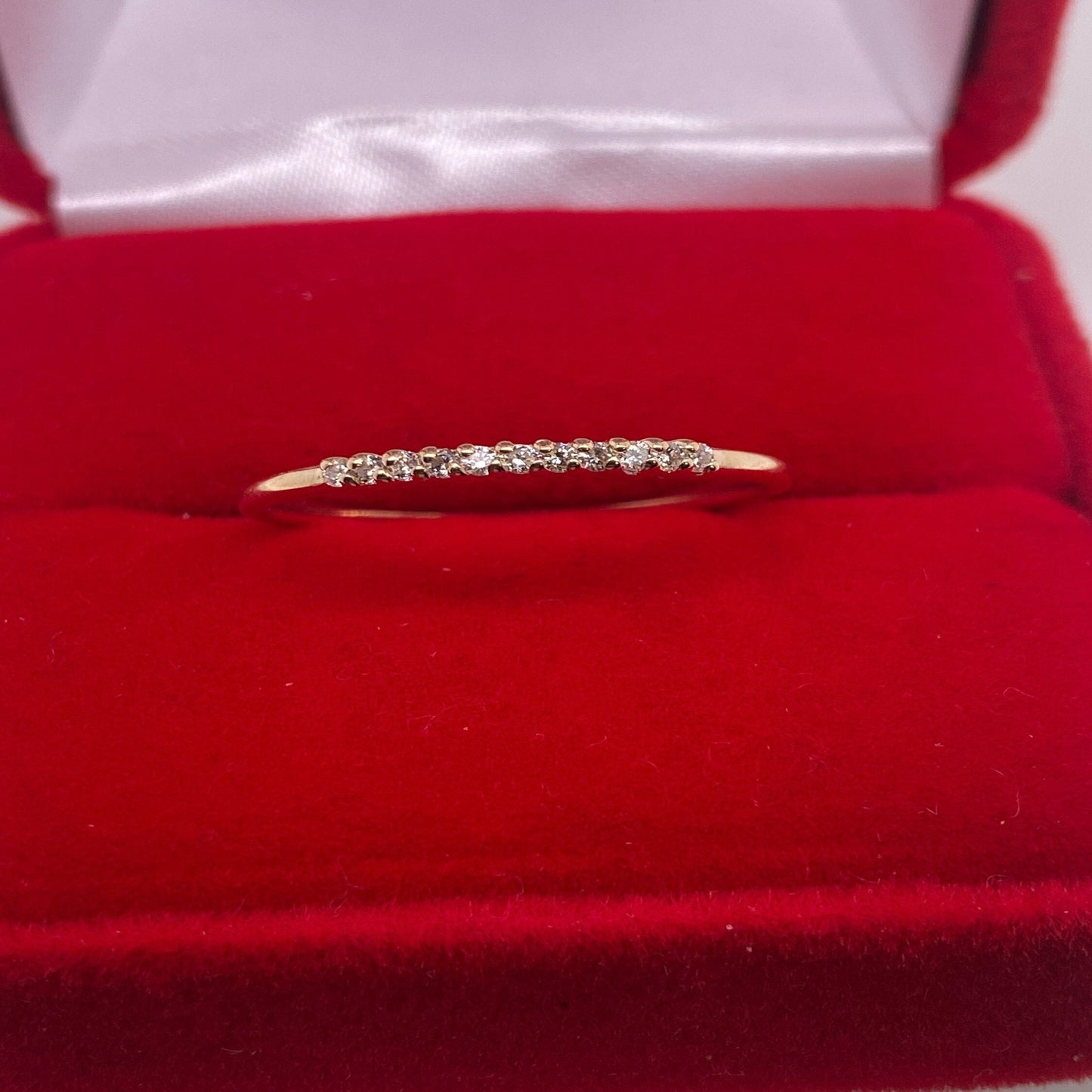 14K Solid Gold 11 Real Diamond Prong Setting Diamond Wedding Band / REAL Diamond Wedding Band / 14K Solid Gold Diamond Ring for Her