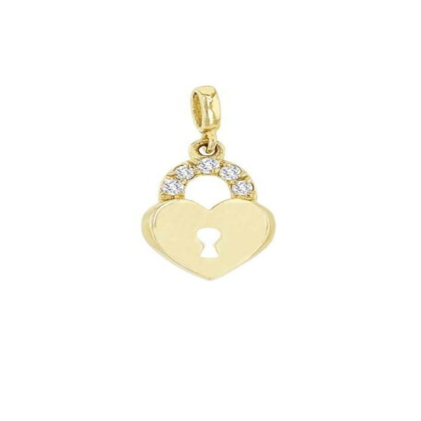 14K Solid Yellow Gold Diamond Padlock Charm / Padlock Charm / Lock Charm / Diamond Lock Charm / Gift for Her