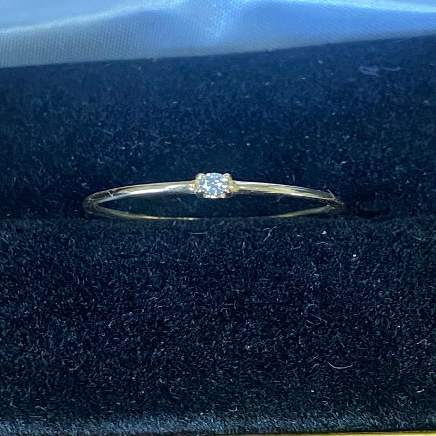 14K Solid Gold REAL Conflict Free Diamond Wedding Band .035CT /Single Diamond Wedding Band Ring for Women / Dainty Solitaire Engagement Ring