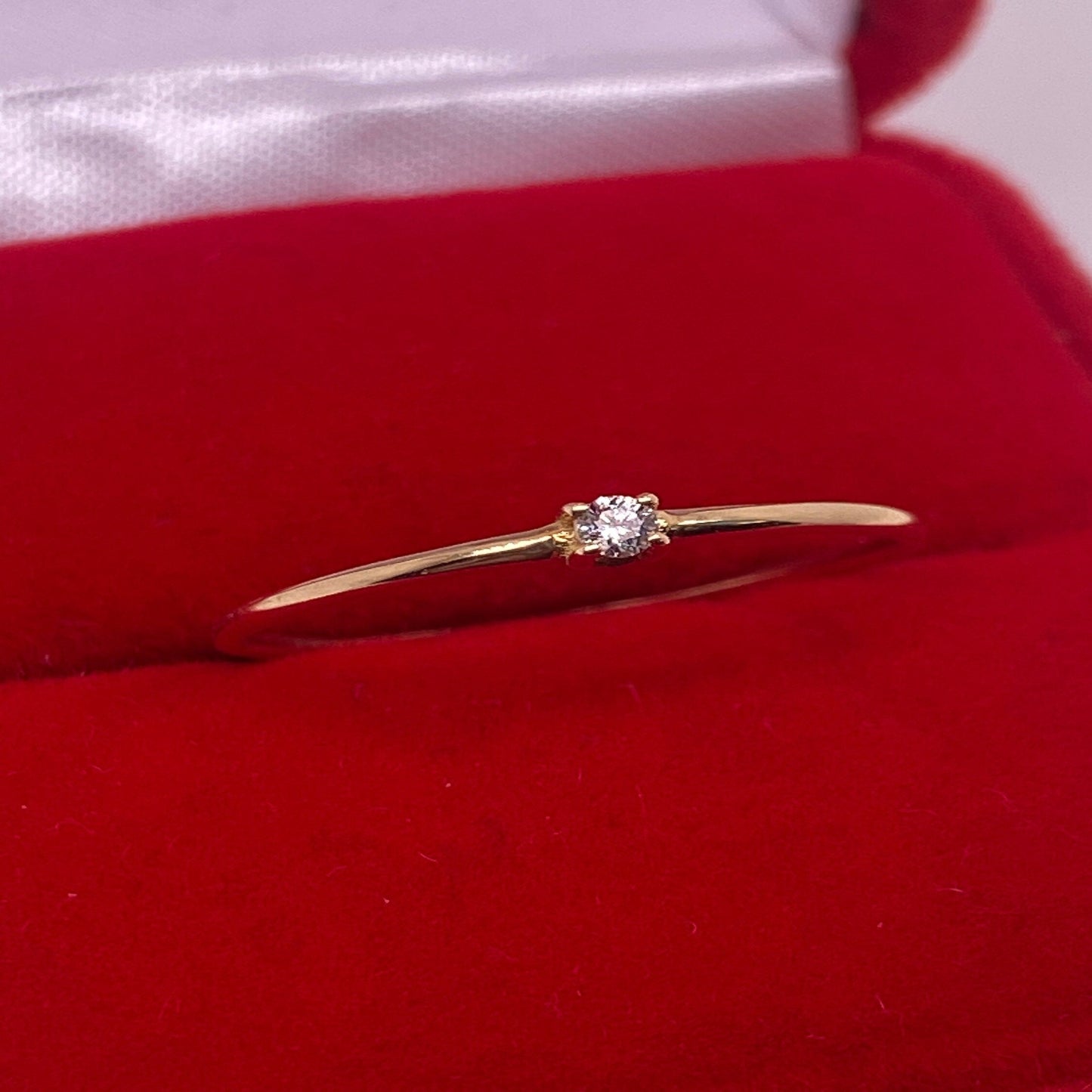 14K Solid Gold REAL Conflict Free Diamond Wedding Band .035CT /Single Diamond Wedding Band Ring for Women / Dainty Solitaire Engagement Ring