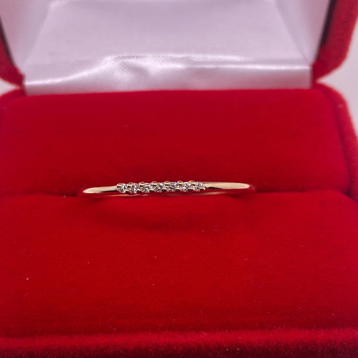 14K Solid Gold 7 Real Diamond Prong Setting Diamond Wedding Band / REAL Diamond Wedding Band / 14K Solid Gold Diamond Ring for Her