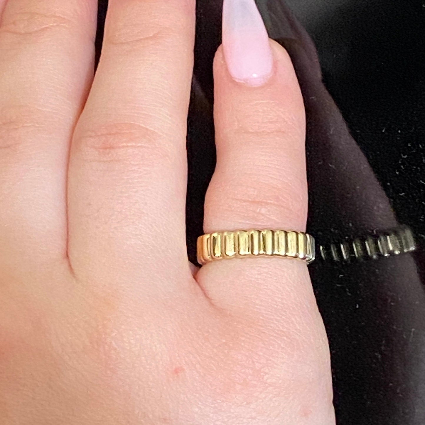 14K Solid Gold Dome Ring / 14K Real Gold Statement Ring/ Stackable Bold Statement Gold Ring / Casual Wear Gold Ring/ Gift for Her/ 6mm Width