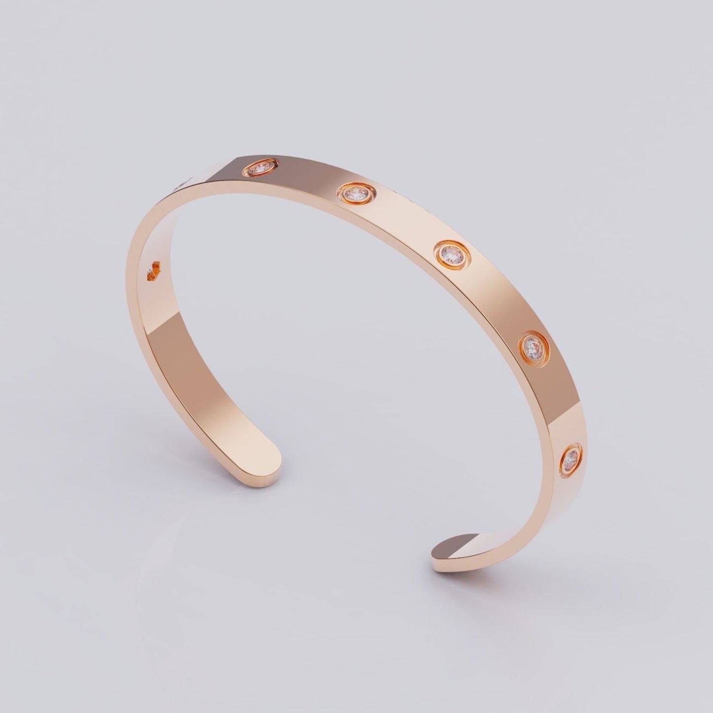 Gold Diamond Bangle Bracelet